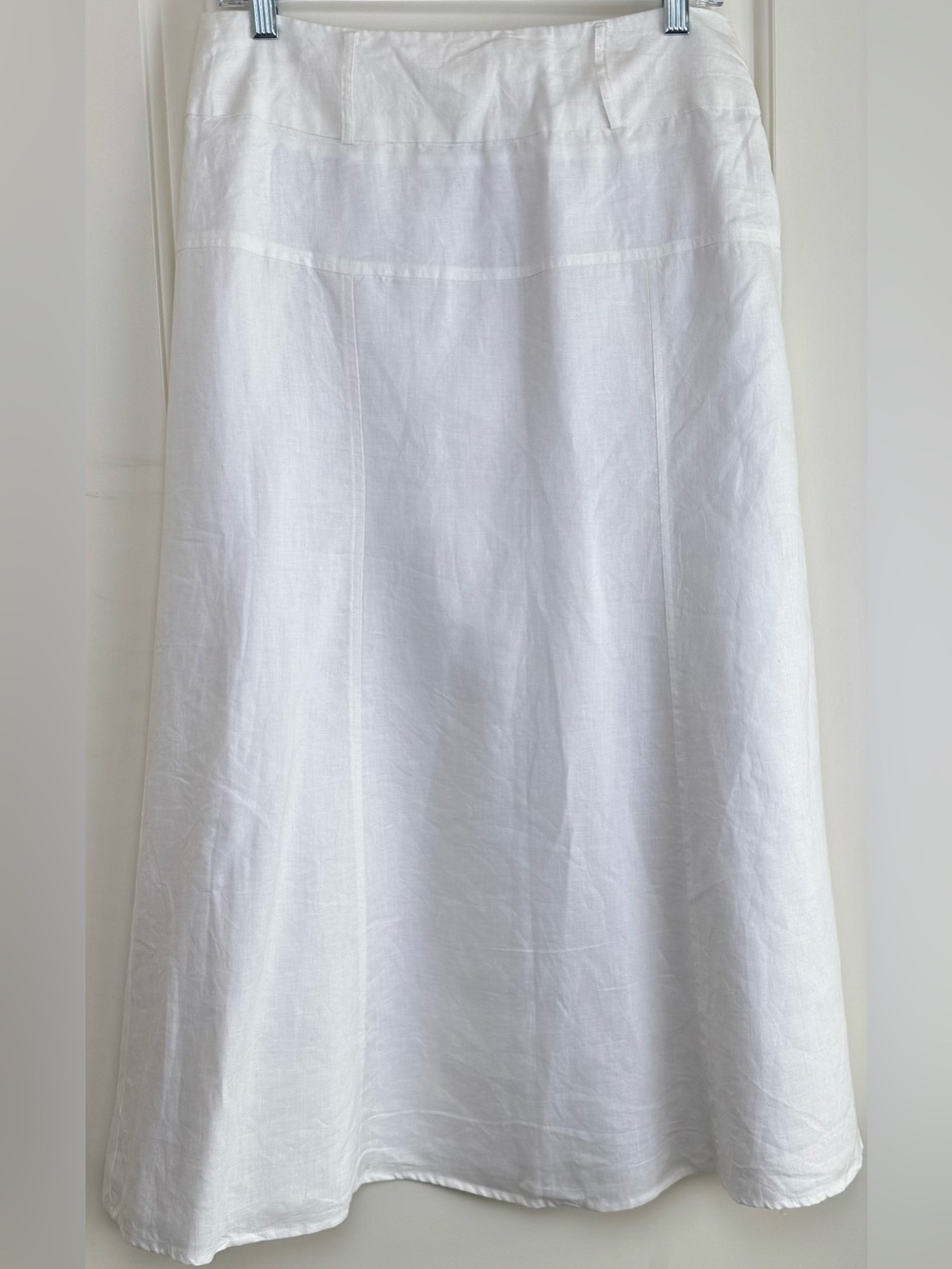Richard Malcolm 100% Linen White A-Line Skirt Size 8 Lined